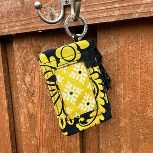 Vera “Baroque” Yellow and Black Floral Card Holder